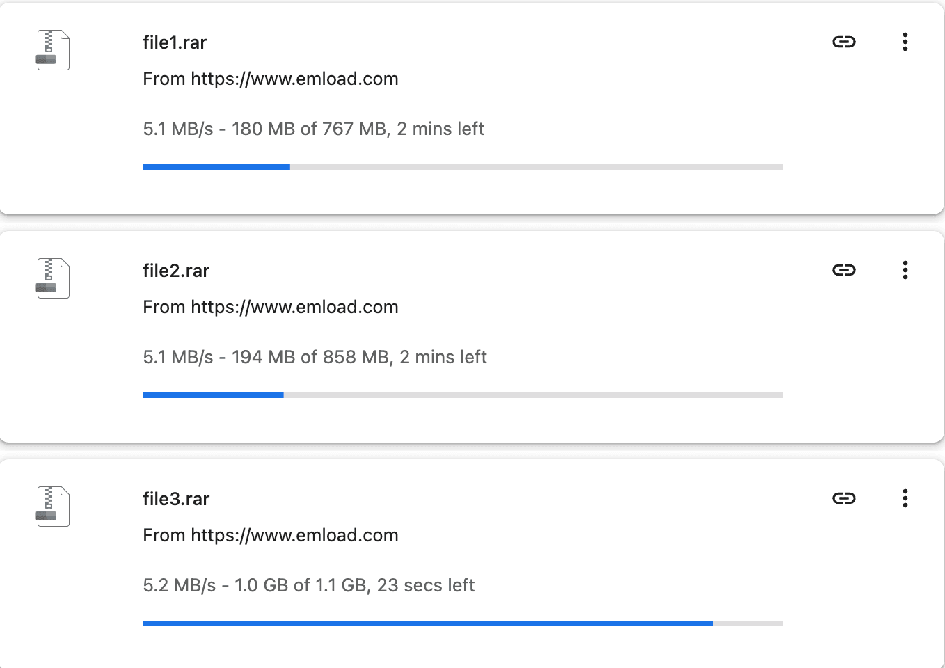 Three simultaneous Emload Premium downloads