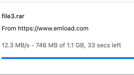 Emload Premium Chrome single file speed test